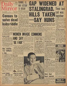 Whirlwinds: Daily Mirror front page Battle of Stalingrad