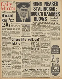 Macfarlane: Daily Mirror front page Battle of Stalingrad