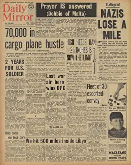 Dobbie: Daily Mirror front page Battle of Stalingrad