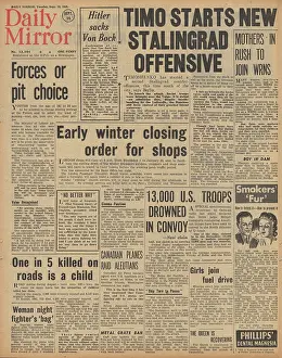 Wrens: Daily Mirror front page Battle of Stalingrad