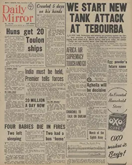 Tebourba: Daily Mirror front page Battle for Tunisia