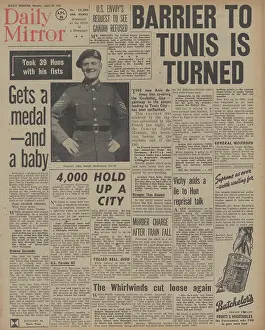 Goubellat: Daily Mirror front page Battle for Tunisia
