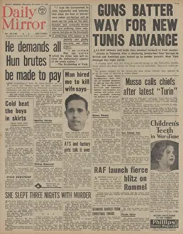 Tebourba: Daily Mirror front page Battle for Tunisia