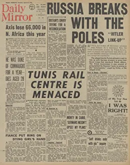 Longstop: Daily Mirror front page Battle for Tunisia