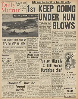 Longstop: Daily Mirror front page Battle of Tunisia