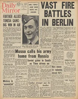 Hinsley: Daily Mirror front page Battle for Tunisia
