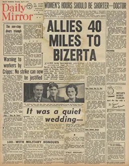 Cripps: Daily Mirror front page Battle for Tunisia