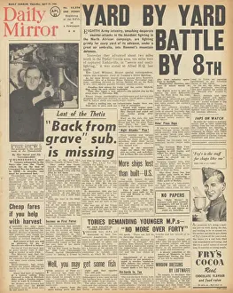 Abbeville: Daily Mirror front page Battle for Tunisia