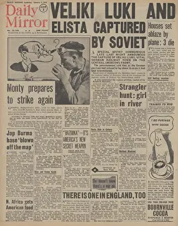 Kalmykia: Daily Mirror front page Battles on the Eastern Front