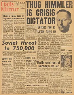 Quadrant: Daily Mirror front page Bombing raid on Berlin