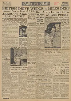 Lancasters: Daily Mirror front page British Army advance in Normandy