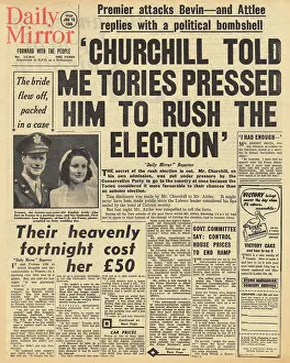 Bevin: Daily Mirror front page British General Election