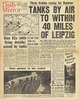 Tolbukhin: Daily Mirror front page Captured V2 rockets