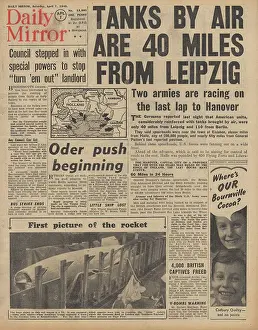 Minden: The Daily Mirror front page Captured V2 rockets
