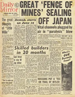 Demob: Daily Mirror front page Demobilisation date announced