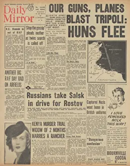 Broughton: Daily Mirror front page Eighth Army capture Tripoli