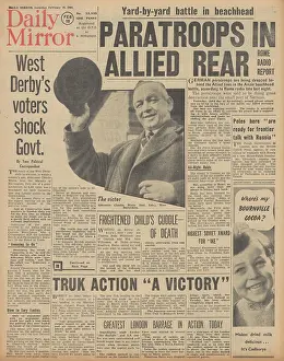 Paratroops: Daily Mirror front page US forces attack Truk