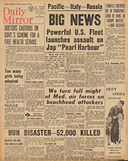 Rhona: Daily Mirror front page US forces attack Truk