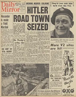 Spitfires: Daily Mirror front page US forces capture Weisweiler