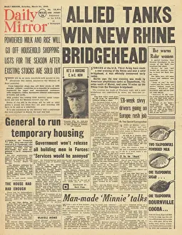 Ludwigshafen: Daily Mirror front page US forces on the Rhine