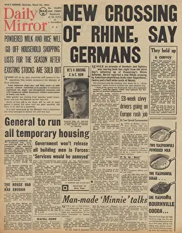 Ludwigshafen: Daily Mirror front page US forces on the Rhine