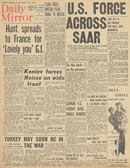 Hodges: Daily Mirror front page US forces at Saarburg