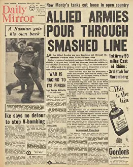 Speyer: Daily Mirror front page German defences collapse in the West