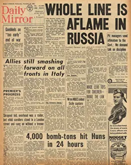 Camino: Daily Mirror front page Heavy fighting on Eastern Front