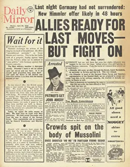 Petacci: Daily Mirror front page Himmler surrender offer