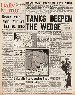 Villers: Daily Mirror front page Operation Epsom in Normandy