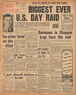 Liberators: Daily Mirror front page RAF bomb Berlin