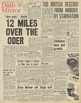 Koniev: Daily Mirror front page Red Army advance on Berlin