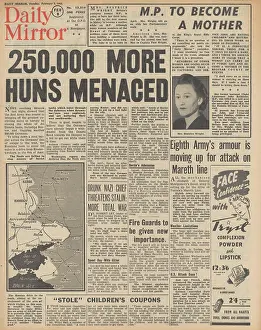 Bodmin: Daily Mirror front page Red Army advance on Eastern Front