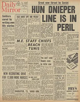Losovaya: Daily Mirror front page Red Army advance on Eastern Front