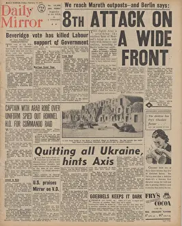 Deli: Daily Mirror front page Red Army advance on Eastern Front