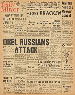 Poltava: Daily Mirror front page Red Army advance on Eastern Front