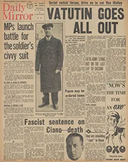 Zhitomir: Daily Mirror front page Red Army advance on Eastern Front