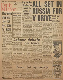 Karkhov: Daily Mirror front page Red Army advance on Eastern Front