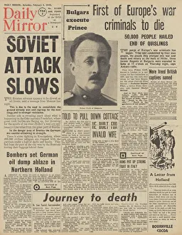 Emmerich: Daily Mirror front page Red Army advance on Oder