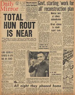 Volturno: Daily Mirror front page Red Army advances on Eastern Front