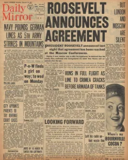 Volturno: Daily Mirror front page Red Army advances on Eastern Front