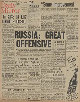 Rabaul: Daily Mirror front page Red Army on offensive
