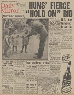 Evrecy: Daily Mirror front page Red Army shell Kovno