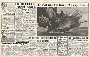 Barham: Daily Mirror front page sinking of HMS Barham in 1941