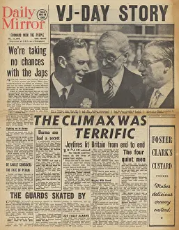 Kwantung: Daily Mirror front page Surrender of Japan