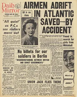 Daily Mirror front page Survivors of missing Liberator found