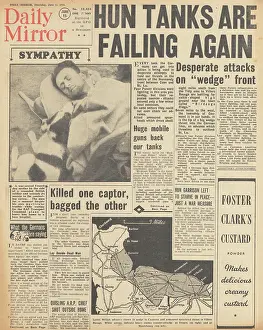 Birdcage: Daily Mirror front page Tank battles of Normandy