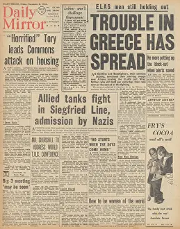 Damaskinos: Daily Mirror front page Unrest in Greece