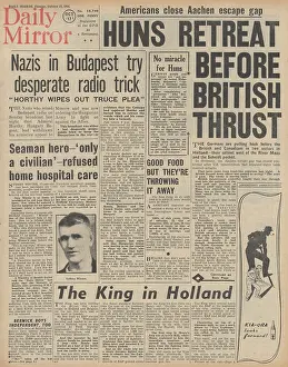 Arnhem: Daily Mirror front page Unrest in Hungary