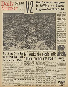 Dowding: Daily Mirror front page V2 rocket attacks on Britain